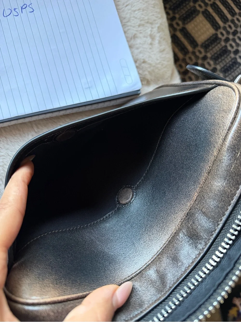 Coach loved leather radio camera bag